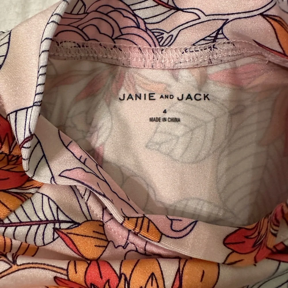 Janie and Jack Pink Floral Rashguard Set